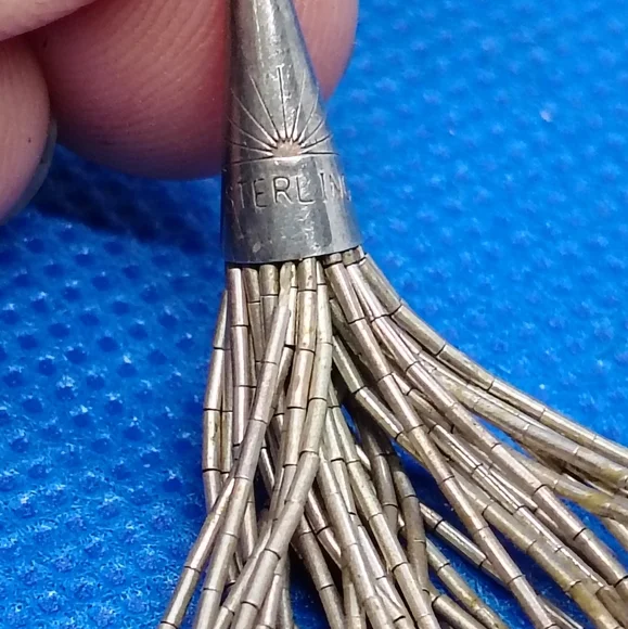 Silver Vintage Earring Lot- Vintage Native Liquid Silver Drop & Drop Abalone - Picture 10 of 10